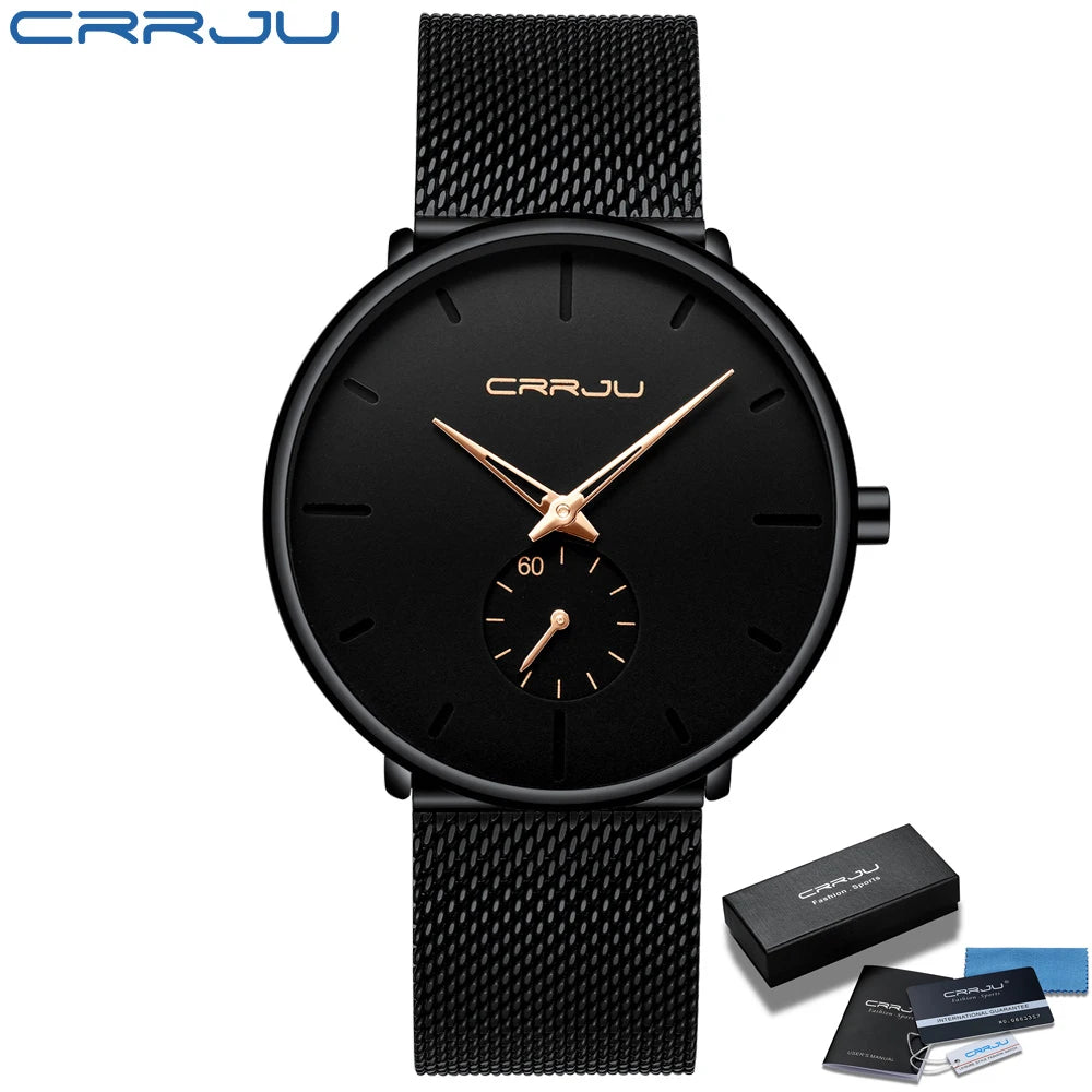 Fashion Mens Watches Top Brand Luxury Quartz Watch Men Casual Slim Mesh Steel Waterproof Sport Watch Relogio Masculino