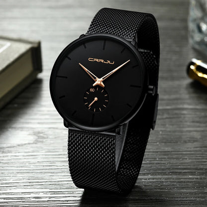 Fashion Mens Watches Top Brand Luxury Quartz Watch Men Casual Slim Mesh Steel Waterproof Sport Watch Relogio Masculino