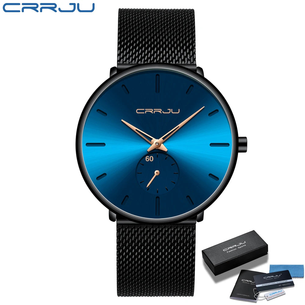 Fashion Mens Watches Top Brand Luxury Quartz Watch Men Casual Slim Mesh Steel Waterproof Sport Watch Relogio Masculino