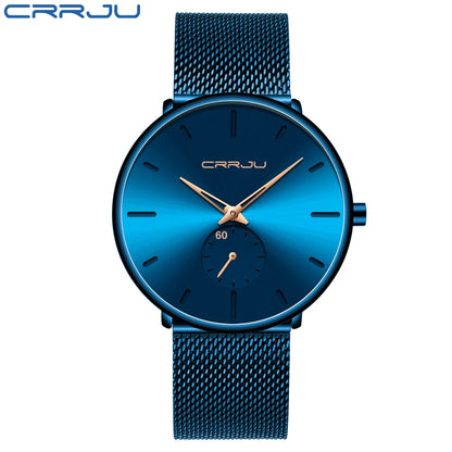 Fashion Mens Watches Top Brand Luxury Quartz Watch Men Casual Slim Mesh Steel Waterproof Sport Watch Relogio Masculino