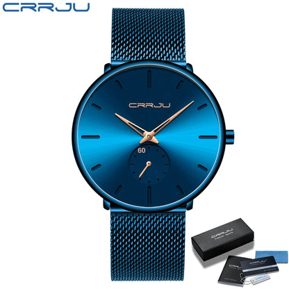 Fashion Mens Watches Top Brand Luxury Quartz Watch Men Casual Slim Mesh Steel Waterproof Sport Watch Relogio Masculino