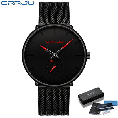 Fashion Mens Watches Top Brand Luxury Quartz Watch Men Casual Slim Mesh Steel Waterproof Sport Watch Relogio Masculino