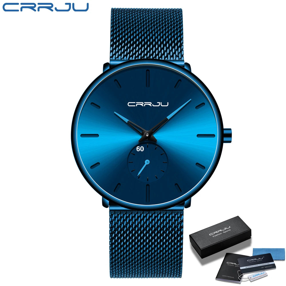 Fashion Mens Watches Top Brand Luxury Quartz Watch Men Casual Slim Mesh Steel Waterproof Sport Watch Relogio Masculino