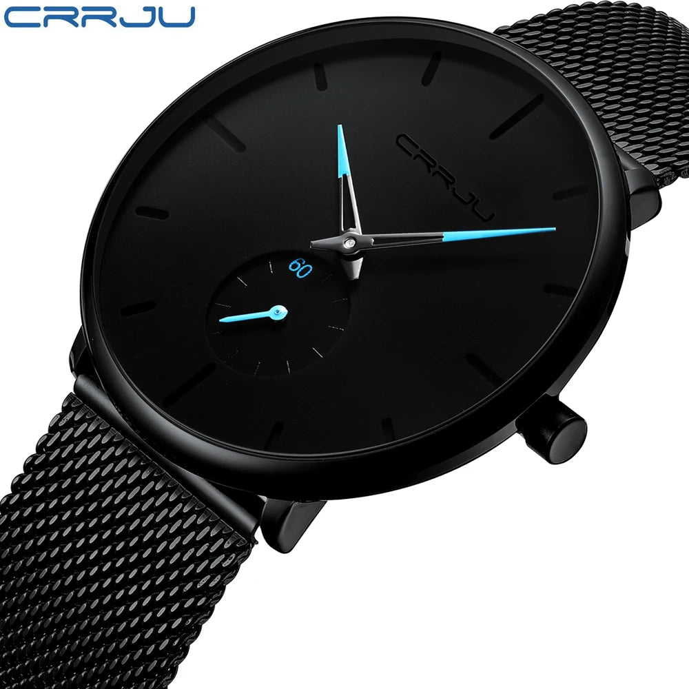 Fashion Mens Watches Top Brand Luxury Quartz Watch Men Casual Slim Mesh Steel Waterproof Sport Watch Relogio Masculino